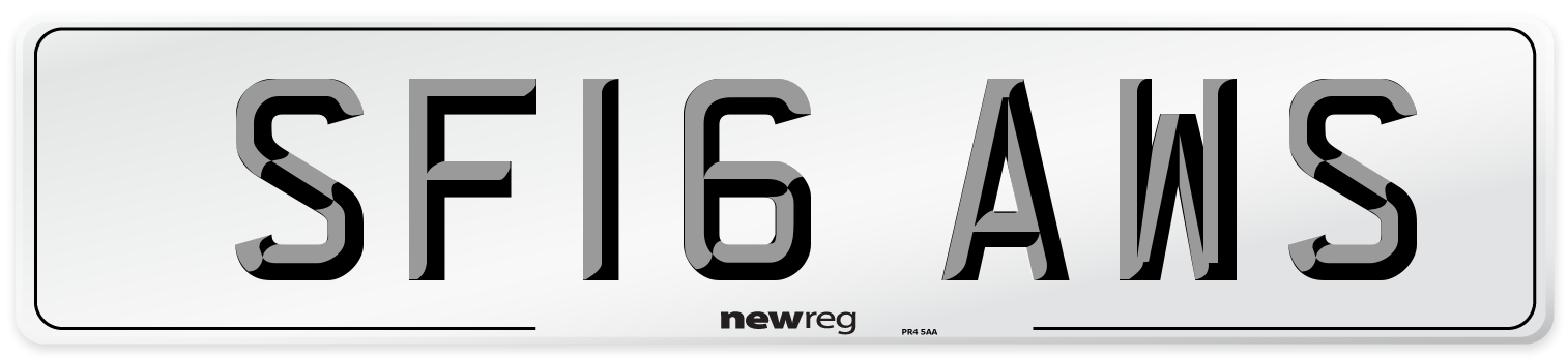 SF16 AWS Number Plate from New Reg
